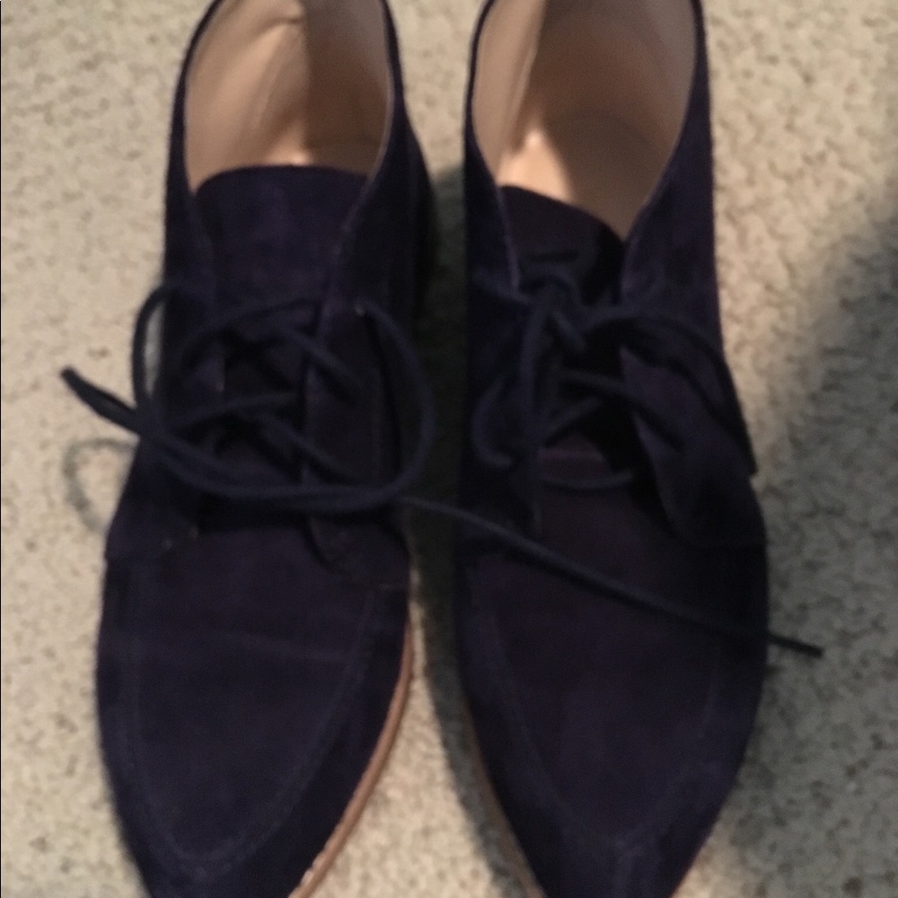 Nine West Blue Suede lace up booties